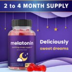 Melatonin Gummies for Kids & Adults | Natural Sleep Aid Drug-Free, Vegan Berry Flavor Kids Melatonin Gummy Supplement | 2.5mg, 5mg or 10mg Dose | Sleeping Pills Substitute (60 Count (Pack of 1)) - Image 2