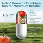 NAD Supplement, 4-in-1 Upgraded NAD+ Resveratrol Supplement 1000mg for Maximum Anti-Aging and Energy Support - Image 2