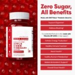 Zero Sugar Apple Cider Vinegar Gummies - ACV with Vitamin B12 and Probiotics - No Sugar Alcohols - Vegan, Keto-Friendly, Gluten-Free - Image 4