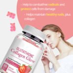 Growtin Glutathione Collagen Glow Gummies - Fuel Your Beauty with Nature's Glow | Collagen Supplement for Radiant Skin | Glutathione Gummies for Natural Glow, Pink - Image 2
