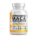 Ashwagandha Maca Root Fenugreek Supplement with Tongkat Ali Ginseng - Assists with Stress, Mood & Thyroid - Ashwagandha Capsules Fenugreek Caps - 1 Pack