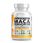 Ashwagandha Maca Root Fenugreek Supplement with Tongkat Ali Ginseng - Assists with Stress, Mood & Thyroid - Ashwagandha Capsules Fenugreek Caps - 1 Pack