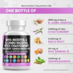 Myo-Inositol & D-Chiro Inositol 2050mg Fertility Supplement 40:1 Ratio - Prenatal Vitamins for Women with Ashwagandha Maca Root Vitex Chasteberry Iron DHA Folic Acid DIM Zinc - Image 2