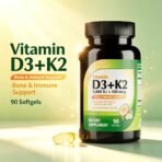 Vitamin D3 (5,000 IU) + K2 (MK-7) Made with Virgin Coconut Oil (Natural MCTs) - 90 Softgels (Pack of 1) - Helps Calcium Absorption for Bones, Teeth, Mood & Immune Health - Image 3