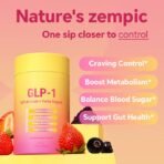 GLP-1 Drink Mix–Support Dual Action Craving & Metabolism | Berberine, Cinnamon .Chromium, 5-HTP, Yerba Mate & Magnesium | Supports Blood Sugar & Gut Health | Strawberry Flavor–30 Sticks - Image 3