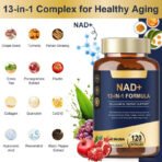 NAD Supplement for Women Men with nicotinamide riboside resveratrol,Quercetin, Betaine Boost NAD+ Levels NAD Plus Supplement for Anti Aging, Energy, Immune, Focus 120 Capsules - Image 4