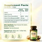 Vitamin D3 (5,000 IU) + K2 (MK-7) Made with Virgin Coconut Oil (Natural MCTs) - 90 Softgels (Pack of 1) - Helps Calcium Absorption for Bones, Teeth, Mood & Immune Health - Image 5